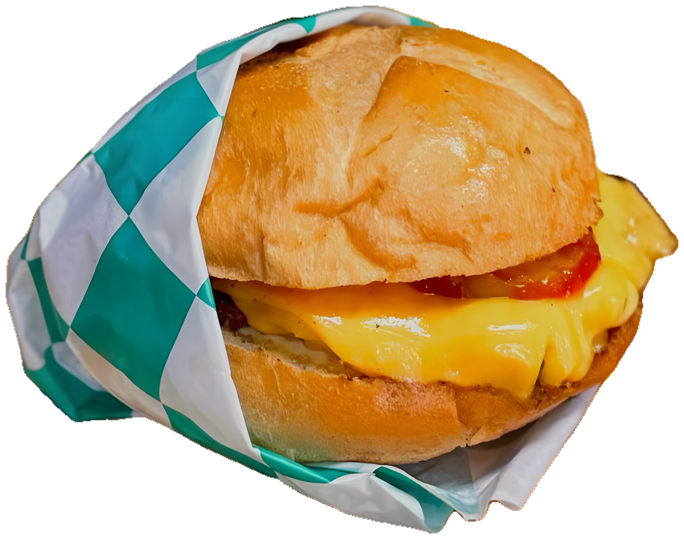 Hamburguesa Lúnula Clásica con queso americano y pepinillos