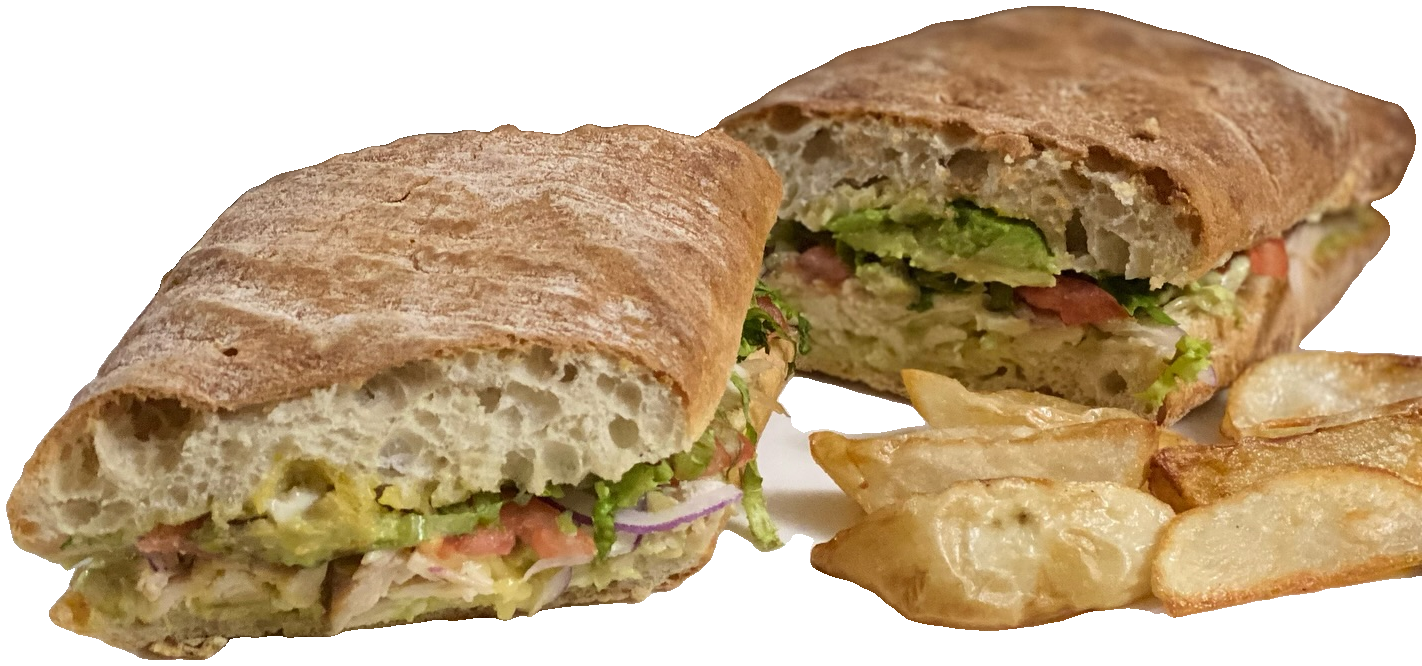 Sándwich de pollo con mayonesa de albahaca
